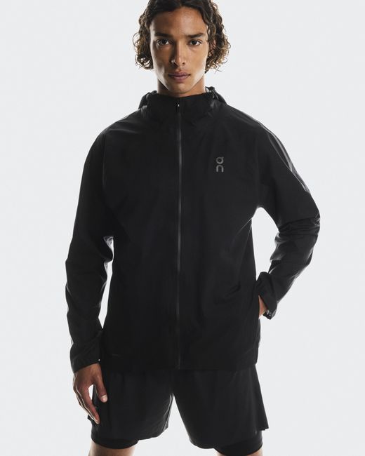 On Shoes Black Performance Jacket Waterproof for men