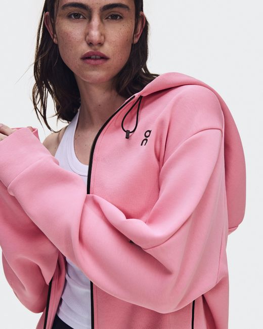 On Shoes Pink Focus Tech Zip Hoodie