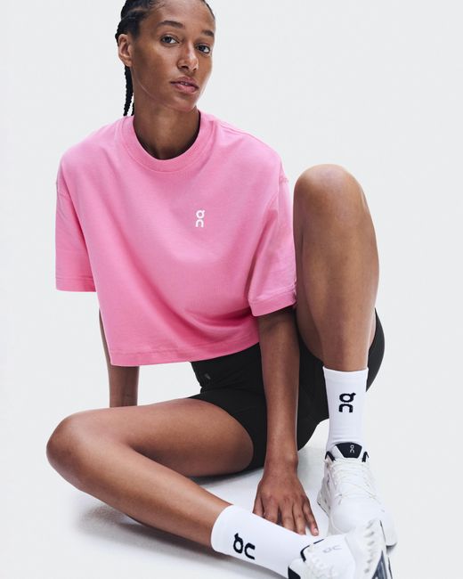 On Shoes Pink Club Boxy-T