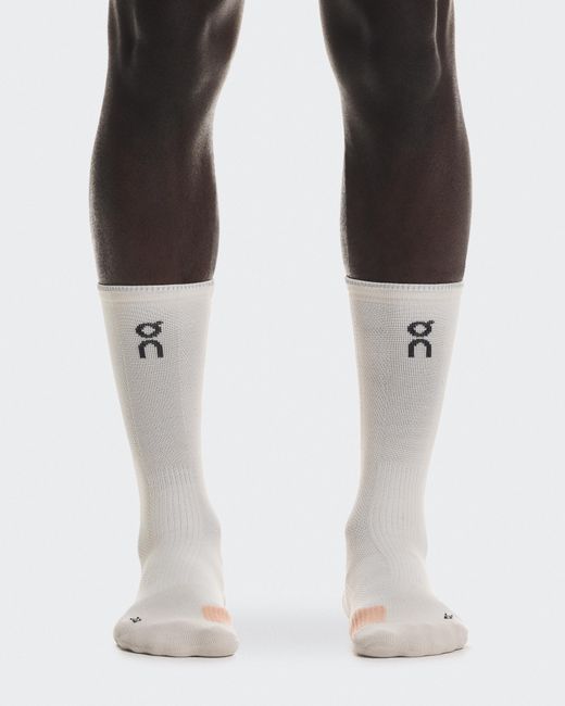 On Shoes White Performance Run Sock High
