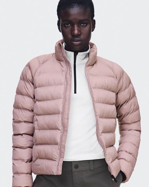On Shoes Pink Ascent Puffer Jacket