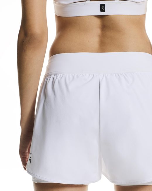 On Shoes White 3" Court Shorts 2-In-1