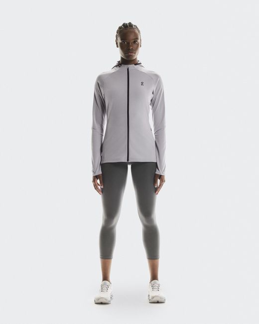 On Shoes Gray Climate Zip Hoodie