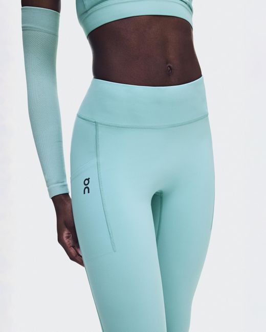 On Shoes Blue Performance Tights 7/8
