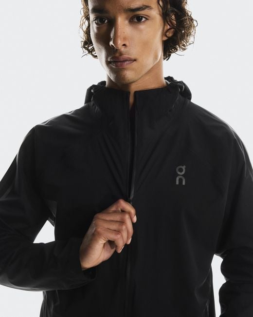 On Shoes Black Performance Jacket Waterproof for men