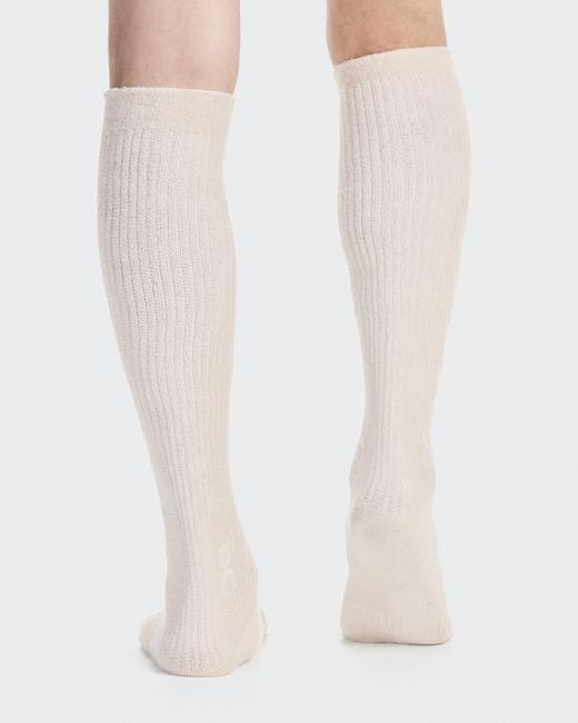 On Shoes White Terry Sock Knee High