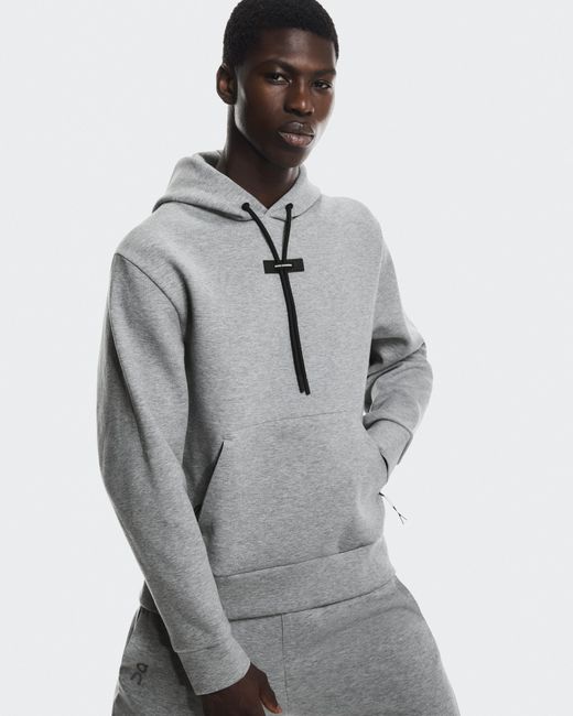 On Shoes Gray Focus Tech Hoodie for men