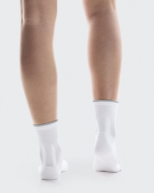 On Shoes White Elite Run Sock Mid