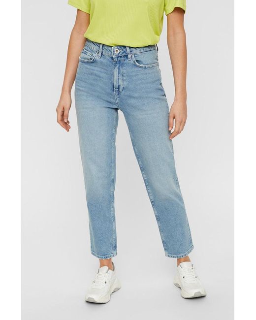 Pieces Denim Sophie High-waist Straight-leg Jeans in Light Blue Denim  (Blue) - Lyst