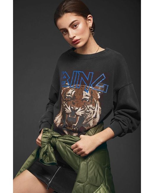 Anine Bing Tiger Cotton Sweatshirt - Lyst