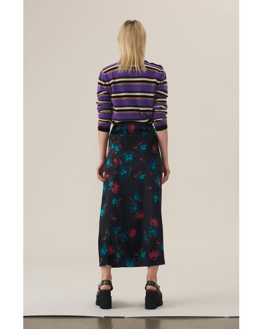 ganni silk skirt