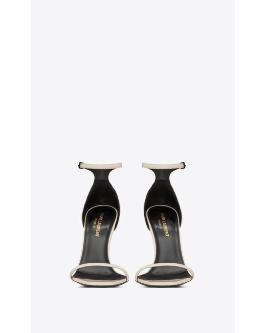 opyum sandals in patent leather with black heel