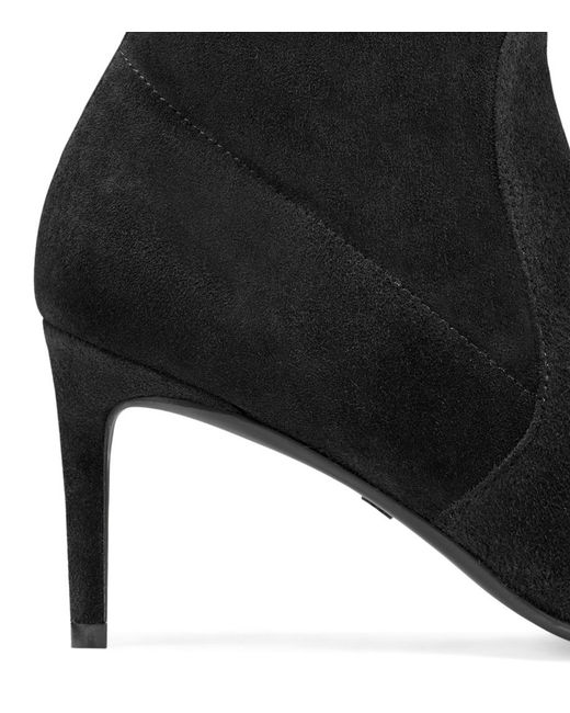 stuart weitzman black wren 75 suede heeled ankle boots