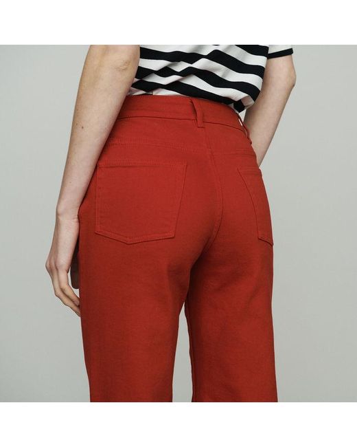Maje High-waisted Wide Leg Jeans in Red - Lyst