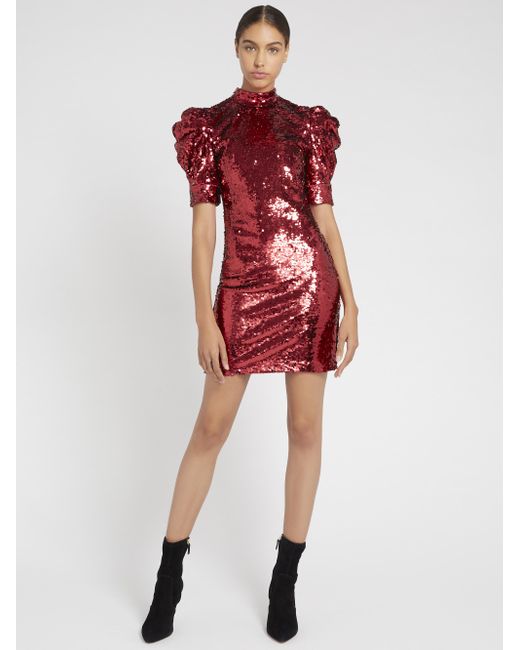 sequin puff sleeve