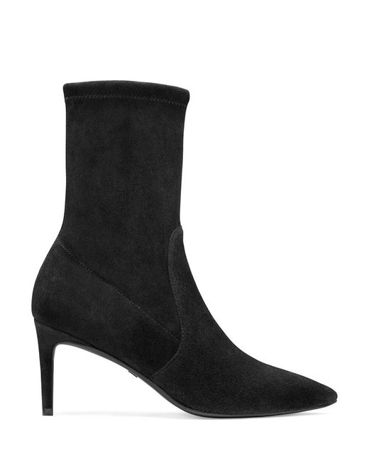 stuart weitzman black wren 75 suede heeled ankle boots
