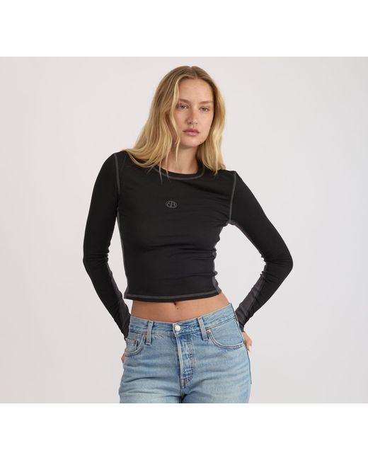 Organic Basics Black Core Icon Panel Long Sleeve Tee