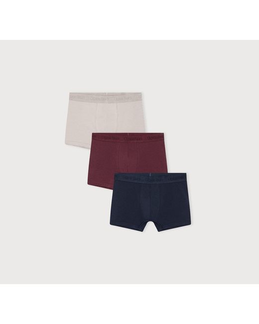Organic Basics Blue Core Trunks 3-Pack Stone Plum Deep for men