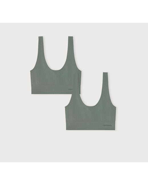 Organic Basics Green Smooth Bralette 2-Pack