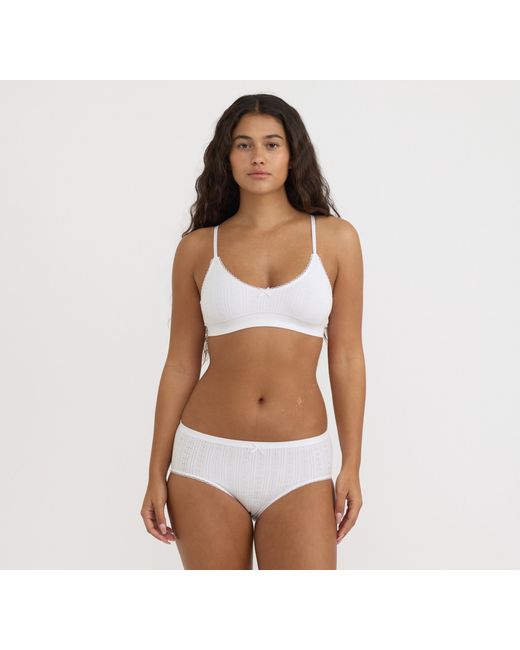 Organic Basics White Pointelle Bralette