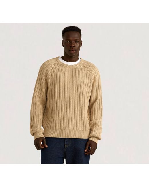 Organic Basics Natural Soft Knit Rib Raglan Sweater for men