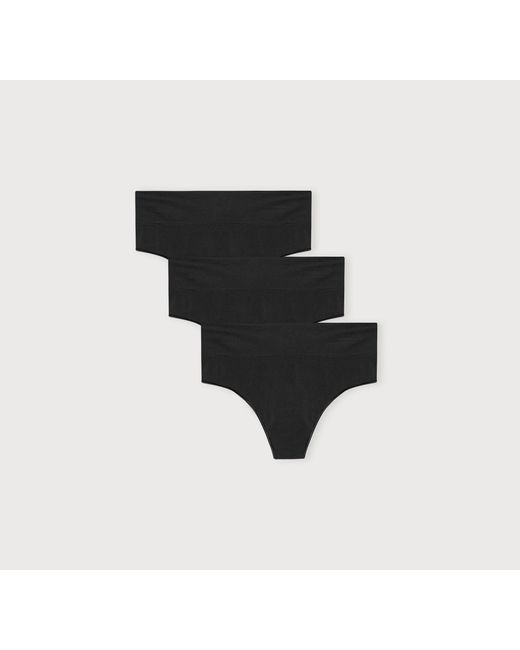 Organic Basics Black Smooth Thong 3-Pack