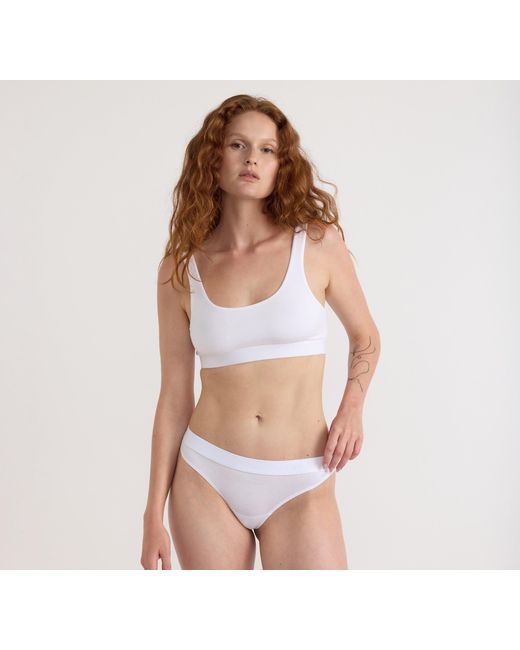 Organic Basics White Soft Touch Scoop Neck Bralette