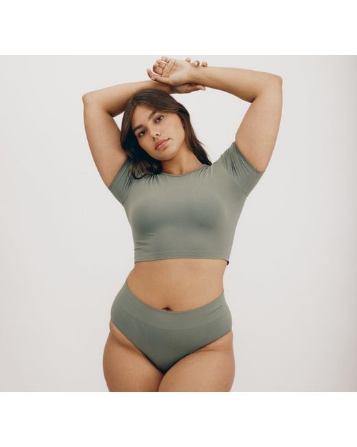 Organic Basics Green Smooth Crop Tee