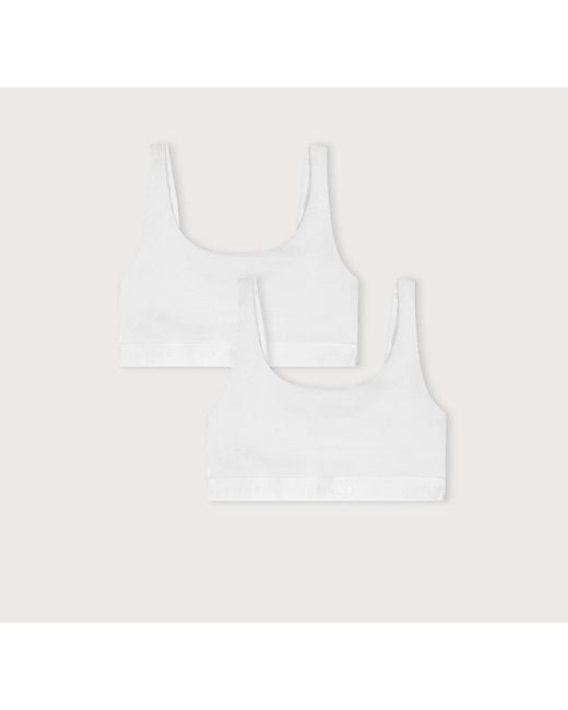 Organic Basics White Core Rib Tank Bralette 2-Pack