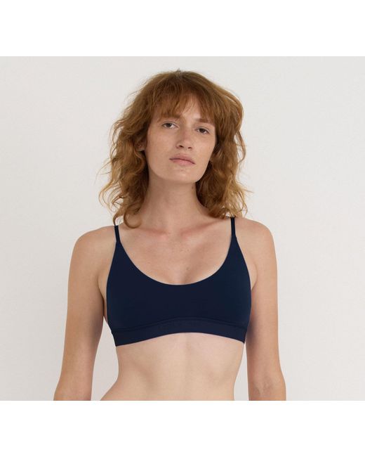 Organic Basics Blue Core Open Back Scoop Bralette