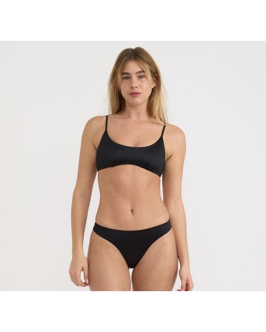 Scoop-Neck Bikini Top in Black main image 1