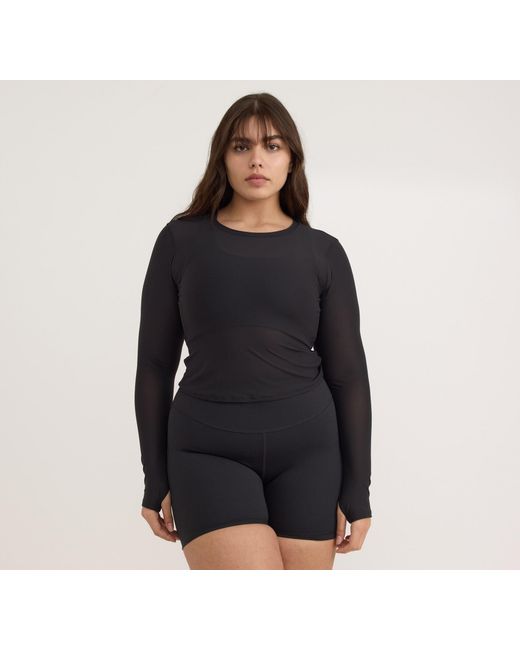Organic Basics Black Active Mesh Long Sleeve Tee