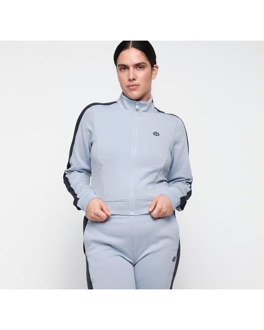 Organic Basics Blue Track Zip Up Jacket