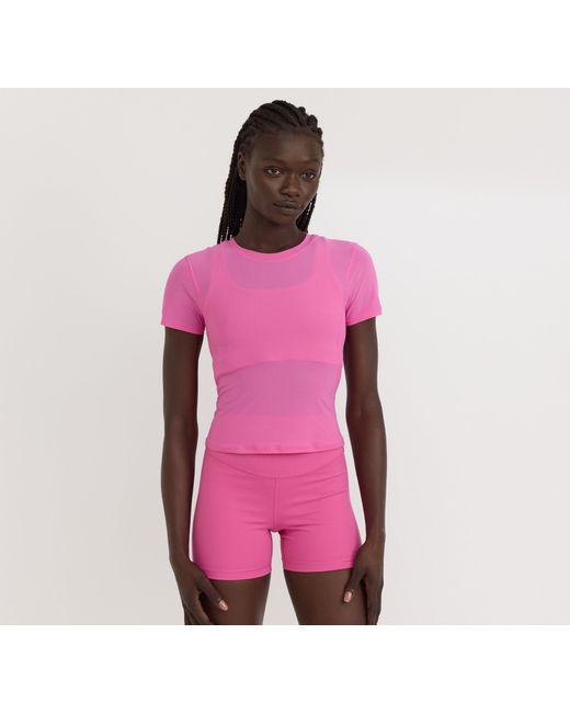 Organic Basics Pink Active Mesh Tee