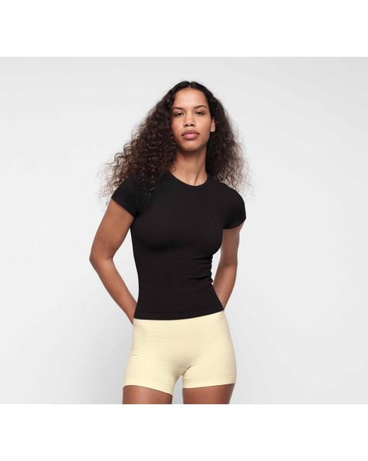 Organic Basics Black Seamless Waffle Tee