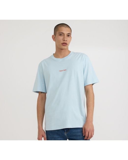 Organic Basics Blue True Logo Tee for men