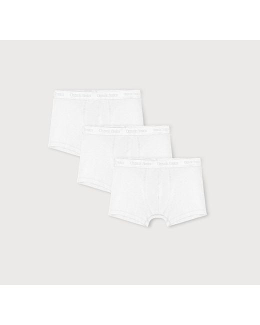 Organic Basics White Core Trunks 3-Pack for men