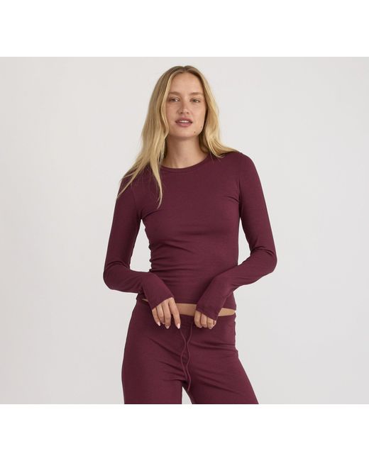Organic Basics Red Everyday Regular Long Sleeve Tee