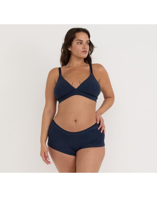 Organic Basics Blue Core Triangle Bralette