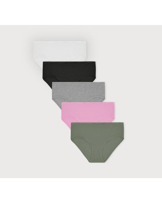 Organic Basics Multicolor Core Rib Briefs 5-Pack Melange Petal Seaweed