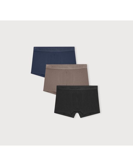 Organic Basics Blue Core Trunks 3-Pack Shadow Storm for men