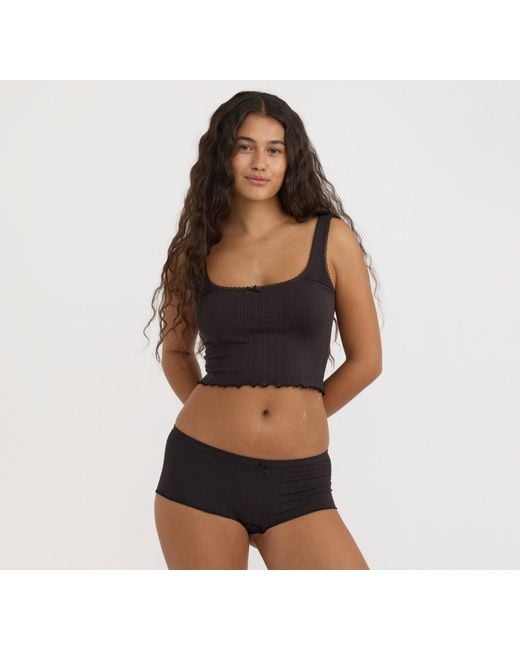 Organic Basics Black Pointelle Cami