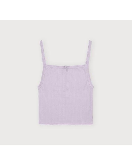 Organic Basics Purple Pointelle Top