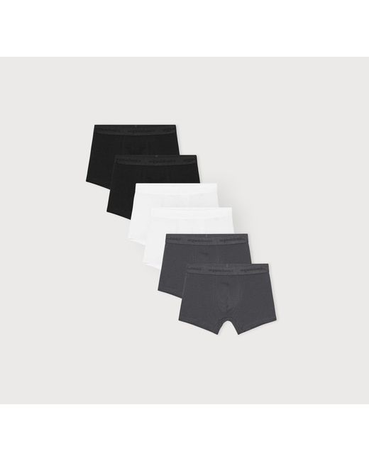 Organic Basics Black Core Trunks 6-Pack Slate for men