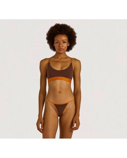 Organic Basics Brown Core Play Open Back Scoop Bralette