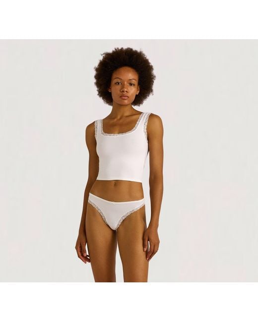 Organic Basics White Flex Lace Tank Top