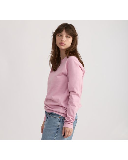 Organic Basics Pink True Heavy Boxy Long Sleeve Tee