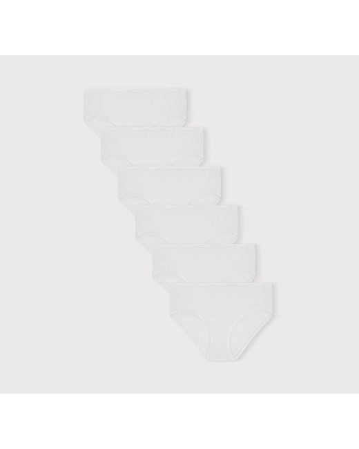 Organic Basics White Core Rib Briefs 6-Pack