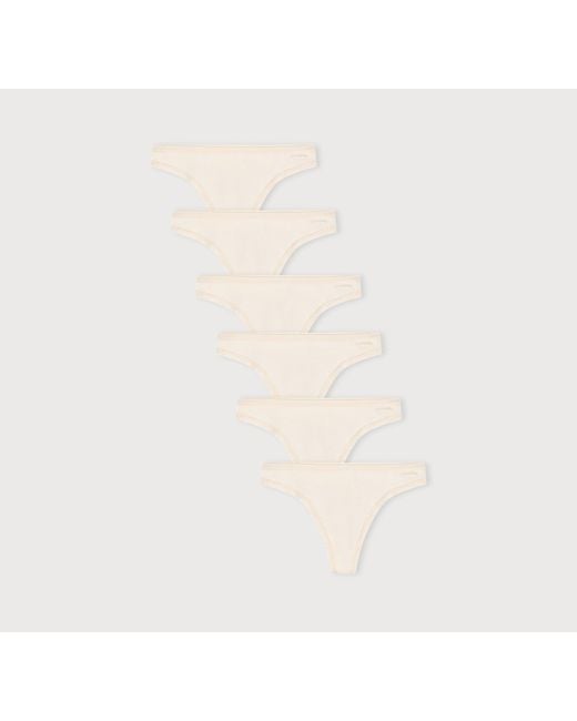 Organic Basics White Core Thong 6-Pack