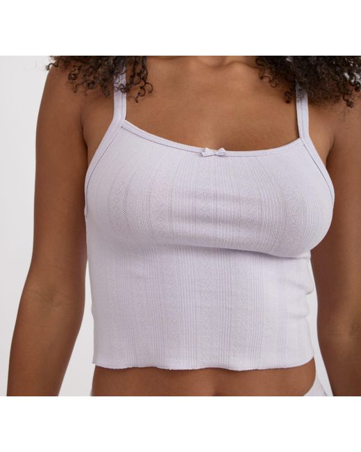 Organic Basics Purple Pointelle Top